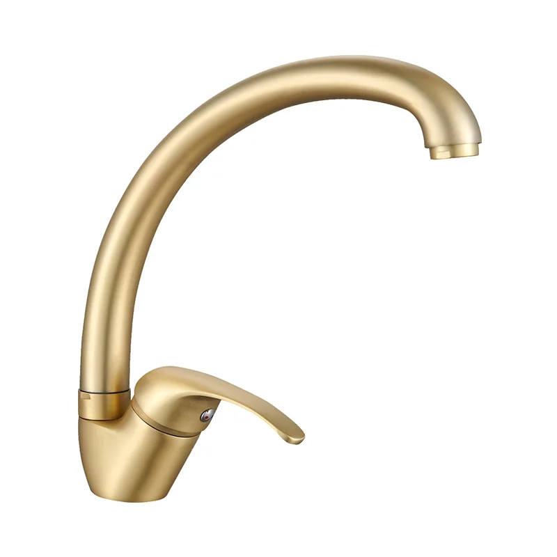 Torneira de cozinha comercial de latão fosco dourado