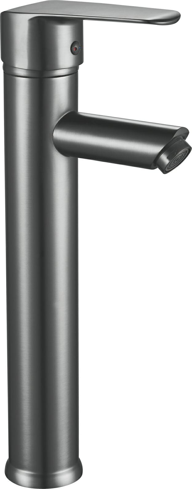 Torneira de arco alto cinza metalizado