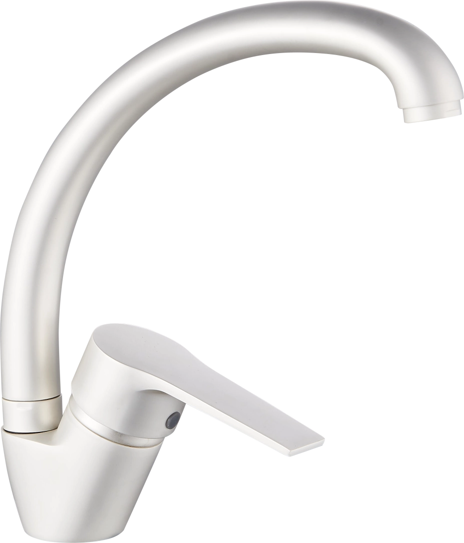 Torneira de cozinha comercial branca fosca